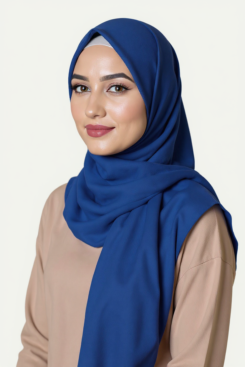 Midnight Blue hijab – stofdetail – Najatique