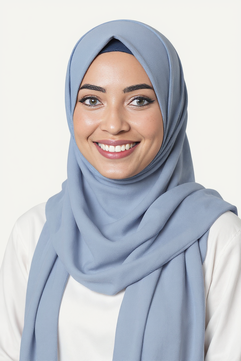 Premium Jersey Hijab – Serenity Blue (Dusty Sky)