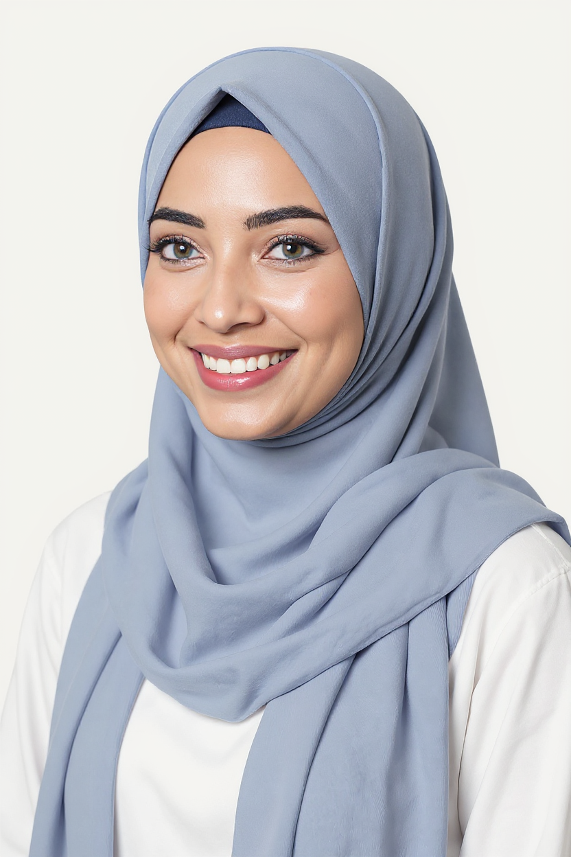 Premium Jersey Hijab – Serenity Blue (Dusty Sky)