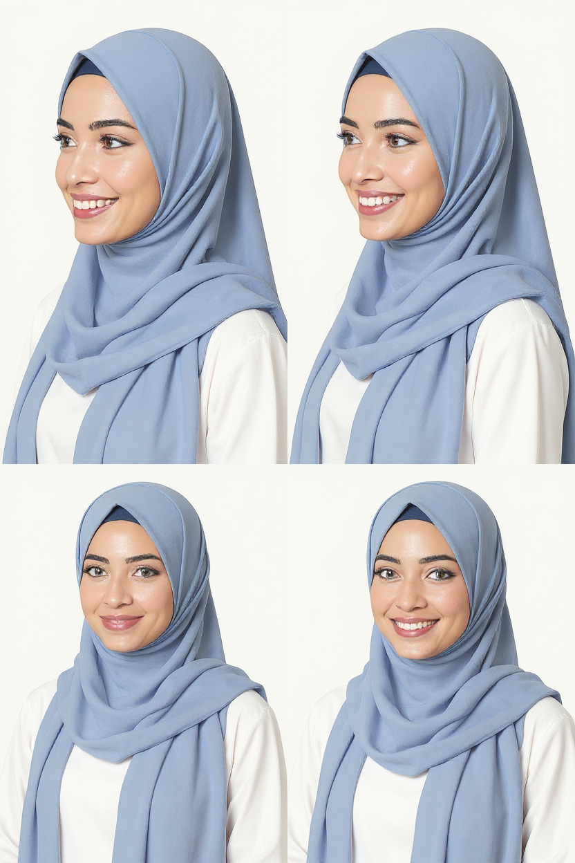Premium Jersey Hijab – Serenity Blue (Dusty Sky)