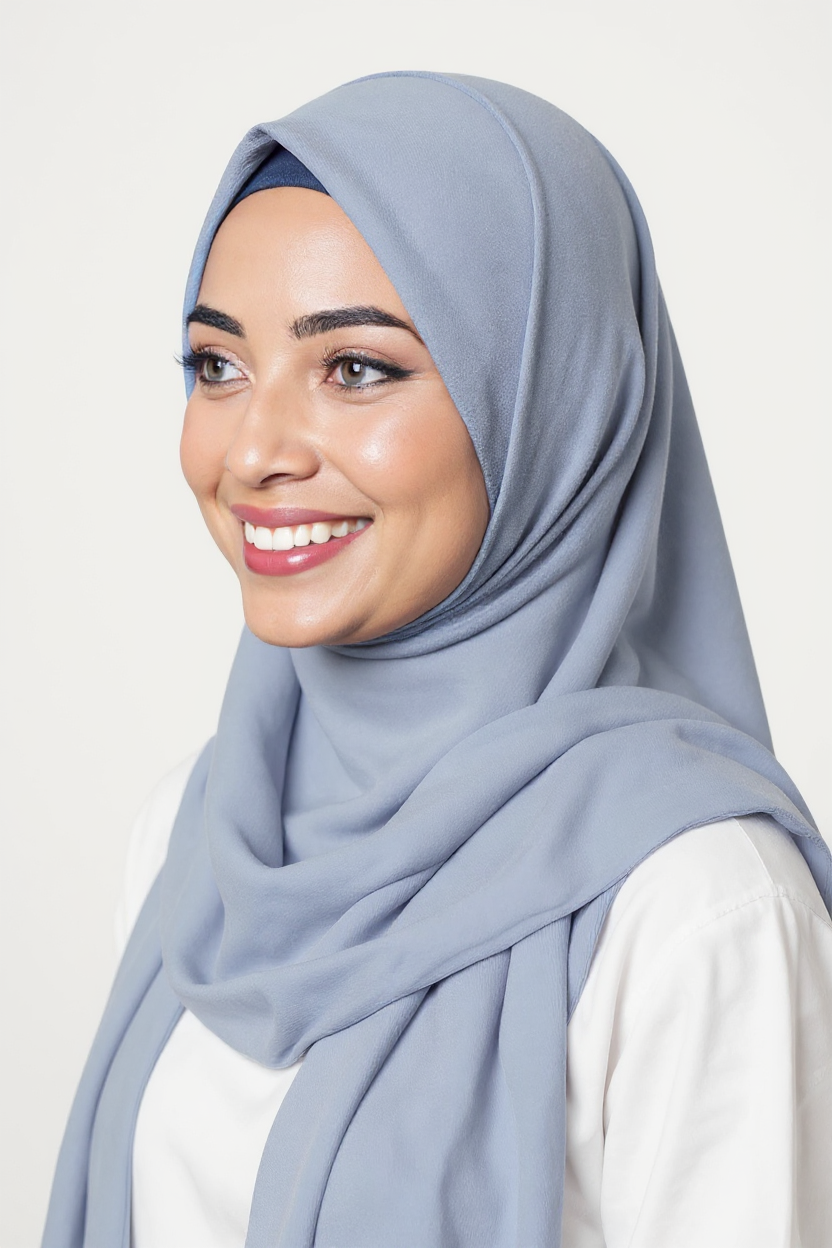 Premium Jersey Hijab – Serenity Blue (Dusty Sky)