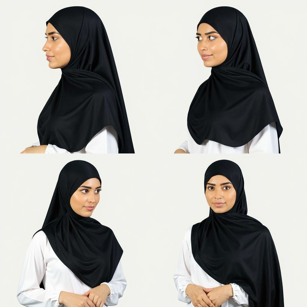 Jersey Hijab - Zwart (Black)