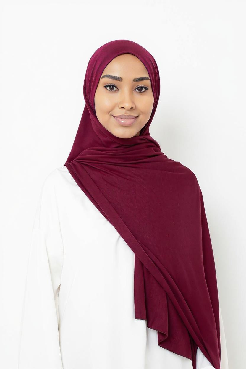 Jersey Hijab - Bourgondisch Paars