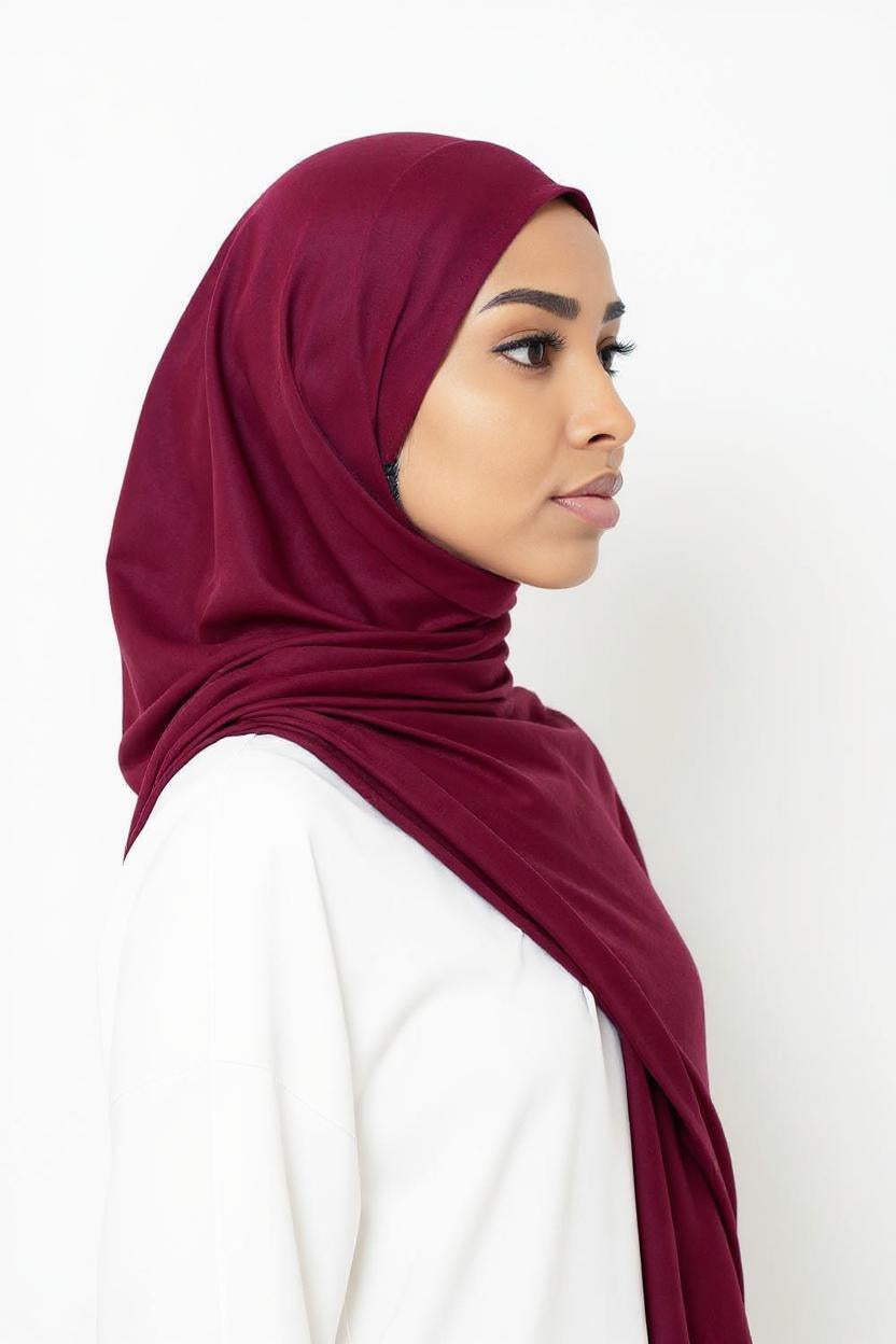 Jersey Hijab - Bourgondisch Paars
