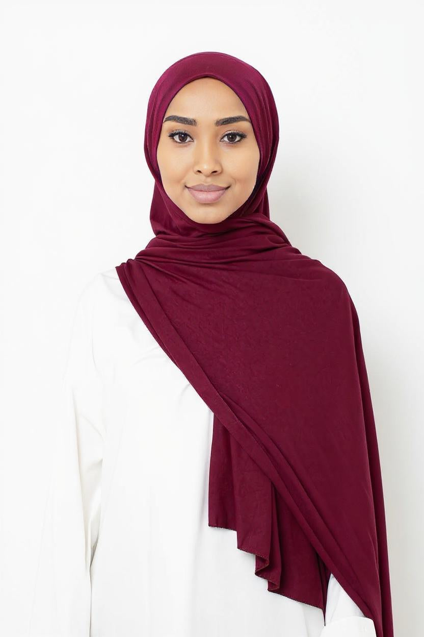 Jersey Hijab - Bourgondisch Paars