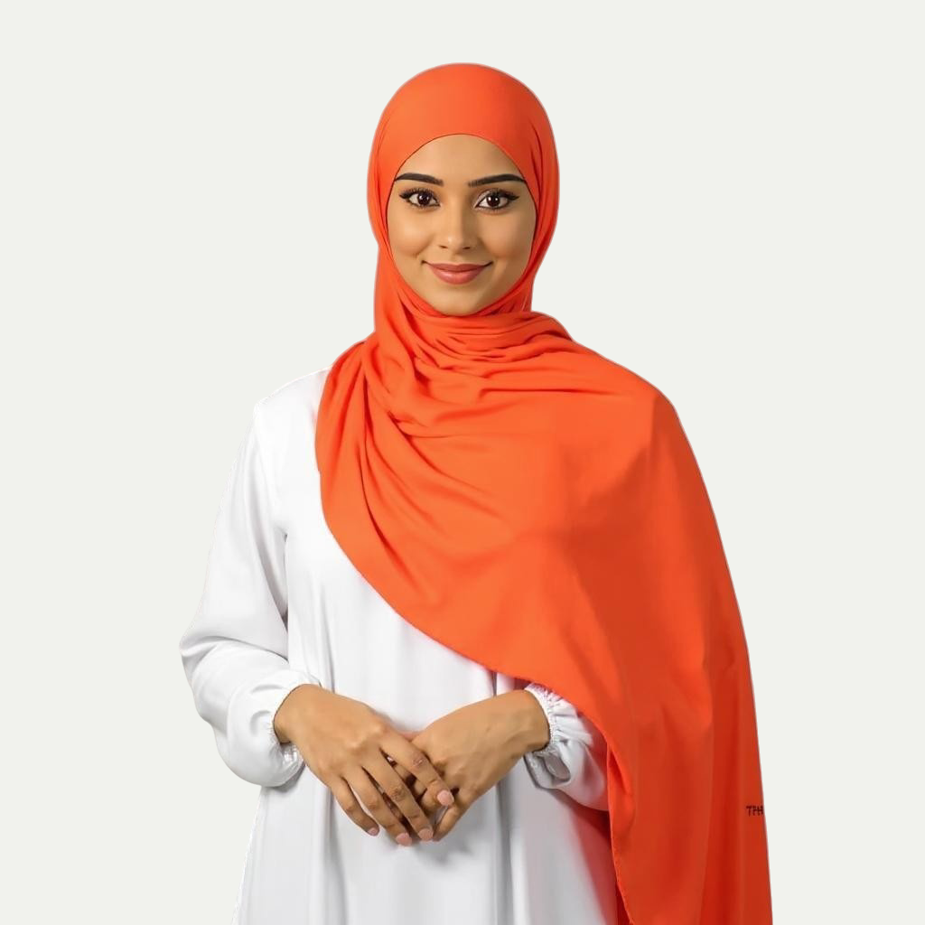 Jersey Hijab - Orange Bloom