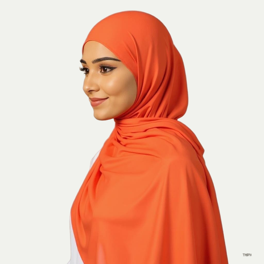 Jersey Hijab - Orange Bloom