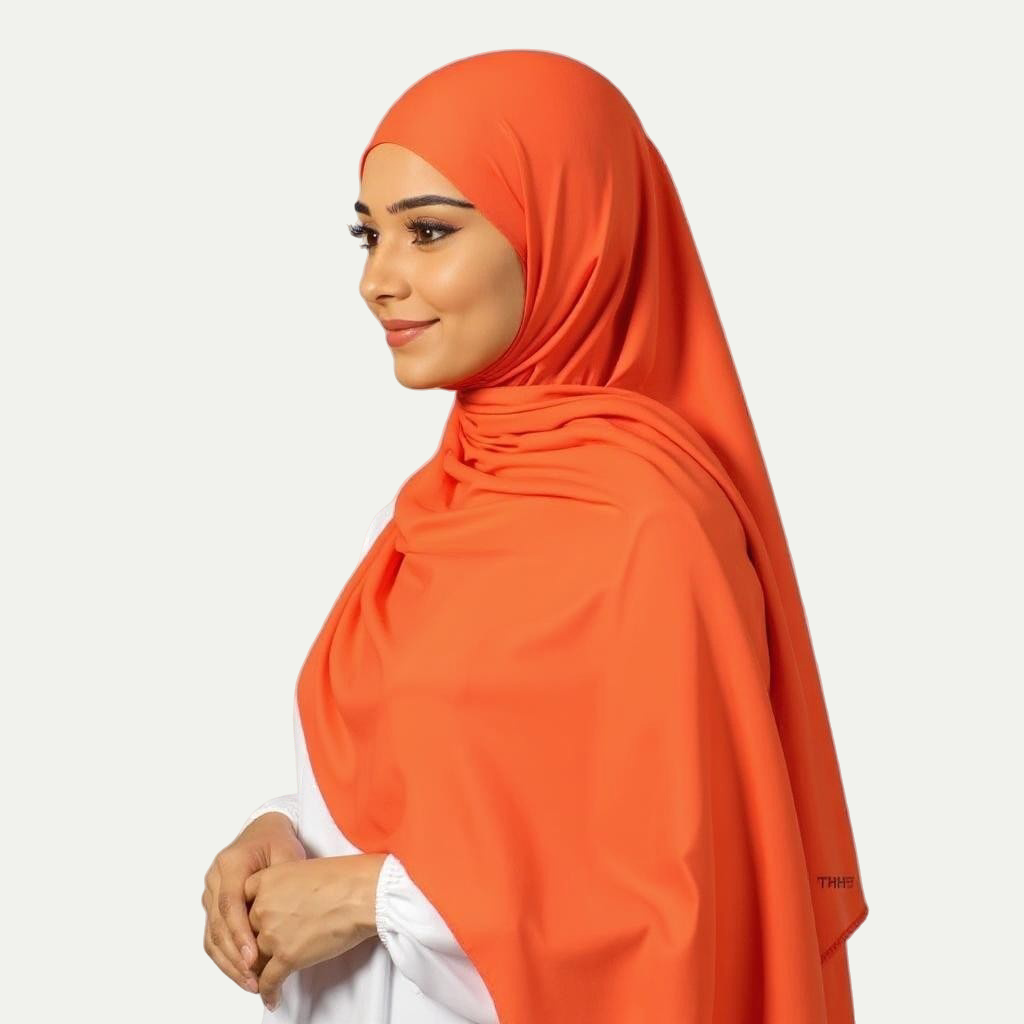Jersey Hijab - Orange Bloom